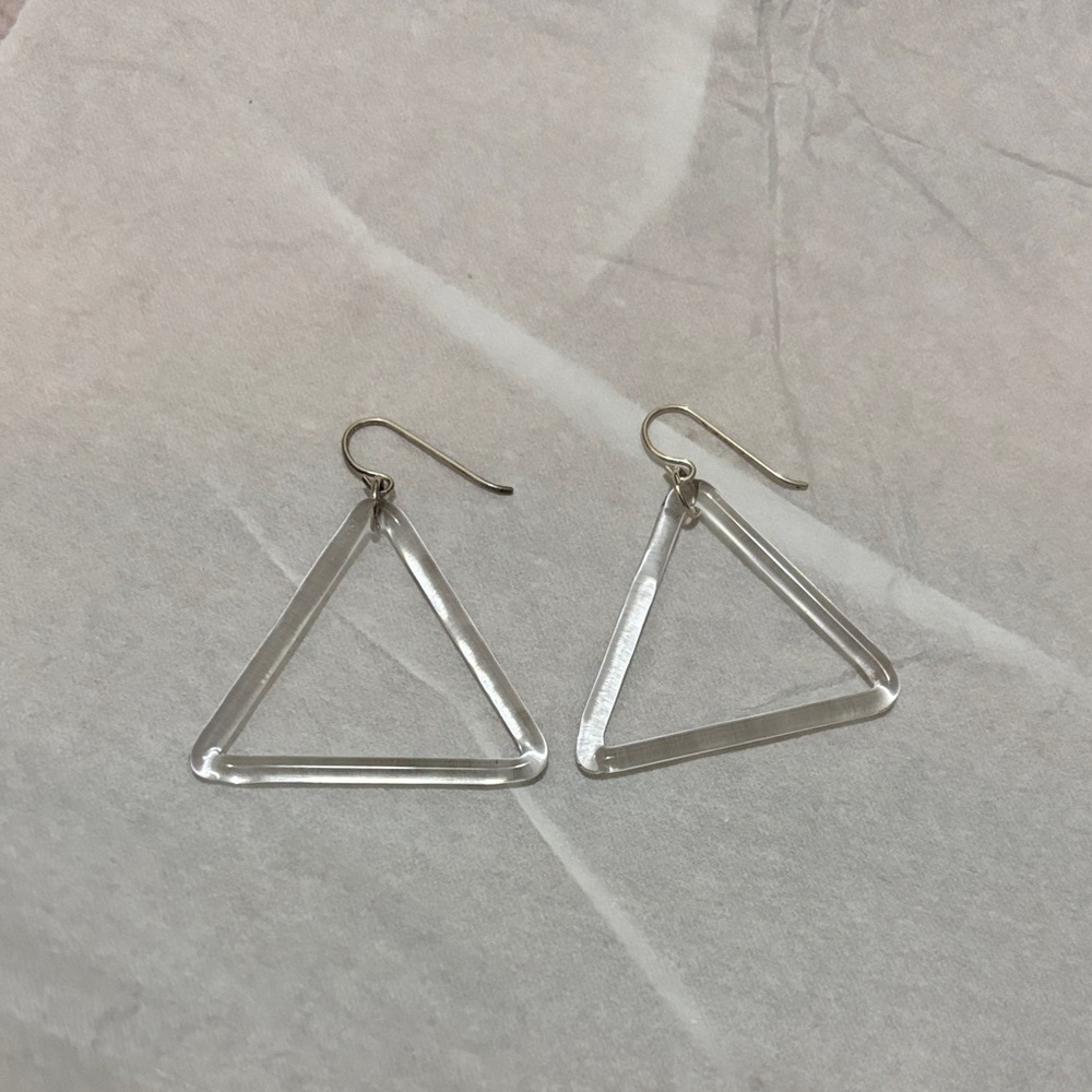Vintage Glass Triangle Earrings